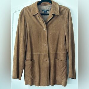 Max Mara Weekend Camel Suede Shacket Jacket